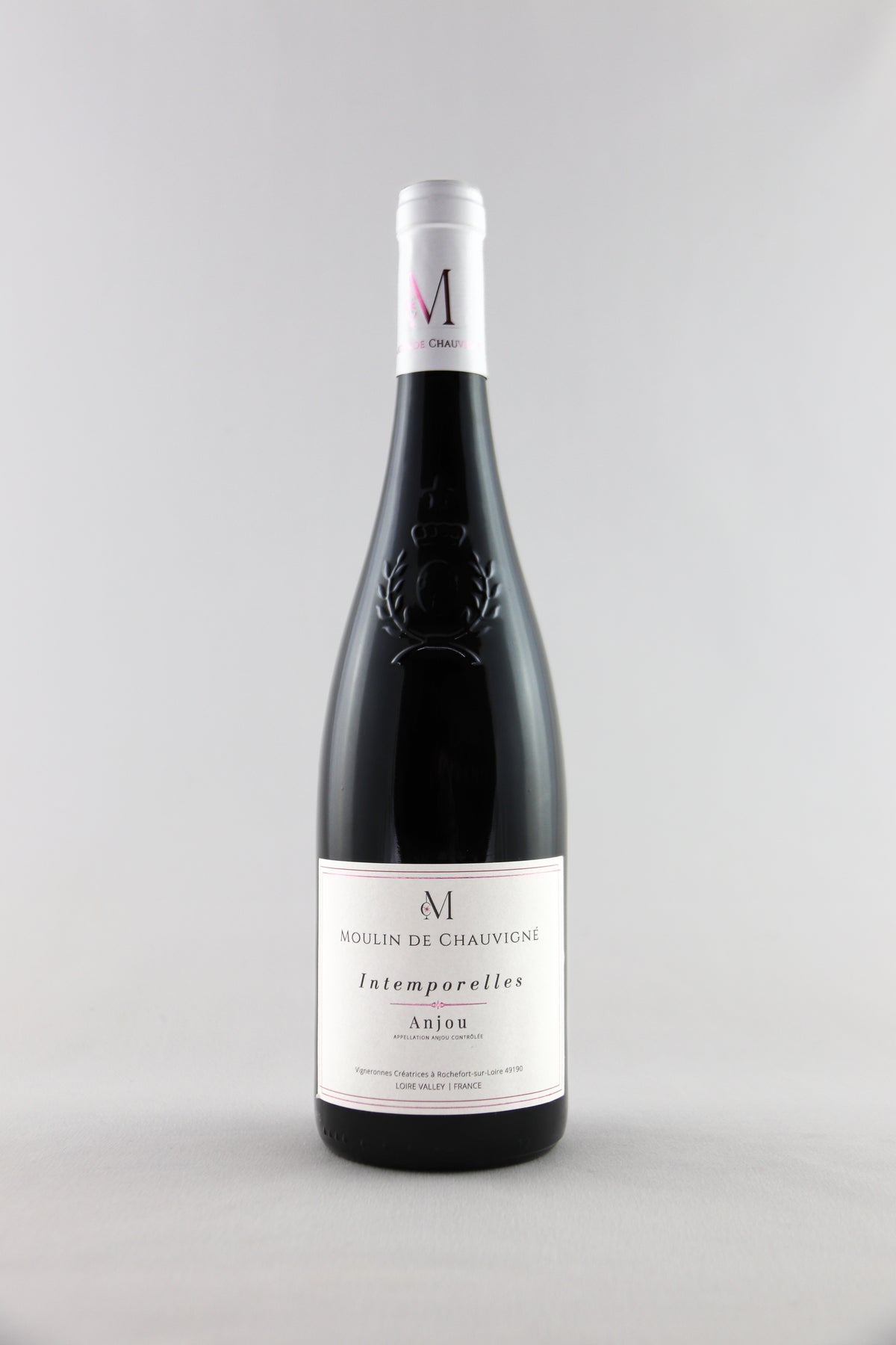Bouteille de vin rouge Intemporelles Anjou du Moulin de Chauvigné, AOP Anjou, vin de la Vallée de la Loire