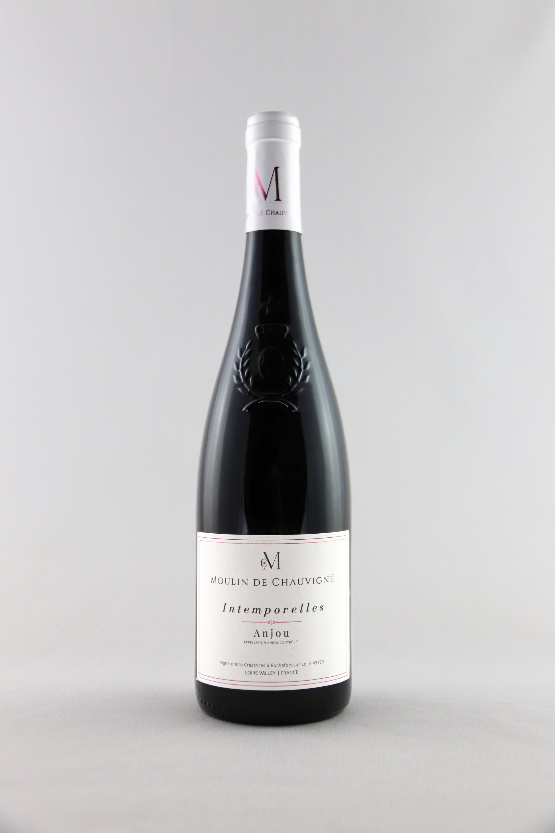 Bouteille de vin rouge Intemporelles Anjou du Moulin de Chauvigné, AOP Anjou, vin de la Vallée de la Loire