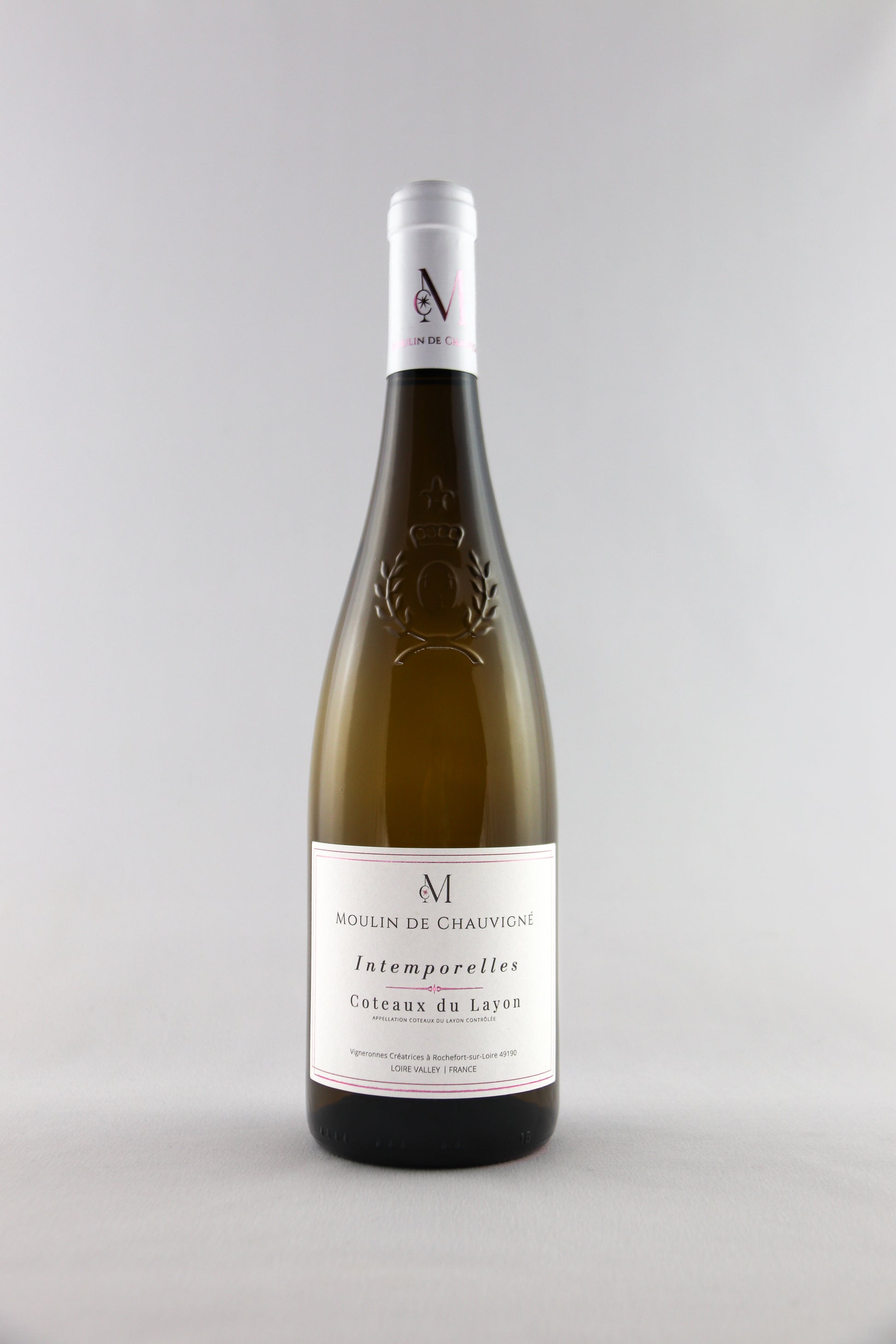 Bouteille de vin blanc moelleux Intemporelles Coteaux du Layon du Moulin de Chauvigné, AOP Coteaux du Layon, vin de la Vallée de la Loire